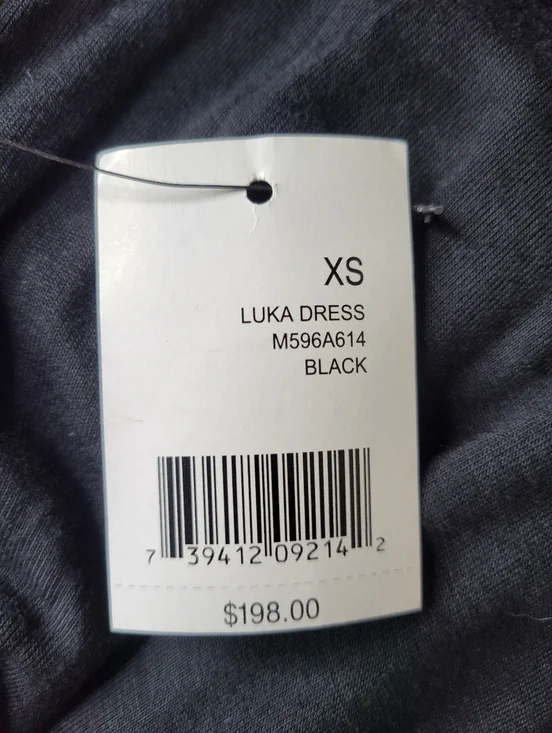 Tahari Luka Maxi Dress Size XS Black Twisted Straps Ruched Waist 22" Slit New - Picture 6 of 11